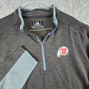 J America Utah Utes Pullover Mens XXL 2XL Gray‎ 1/4 Zip Fleece Sweatshirt 1624